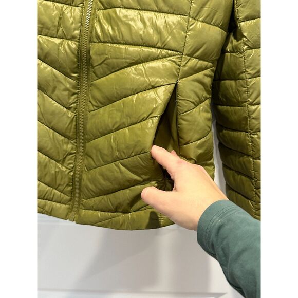 Sam Edelman Olive Green Puffer Jacket Coat Size Small - Picture 4 of 5